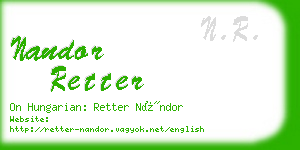 nandor retter business card